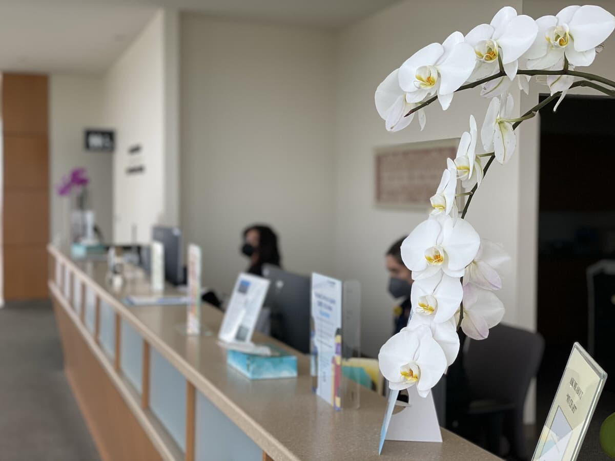 Reception desk at UT Southwestern