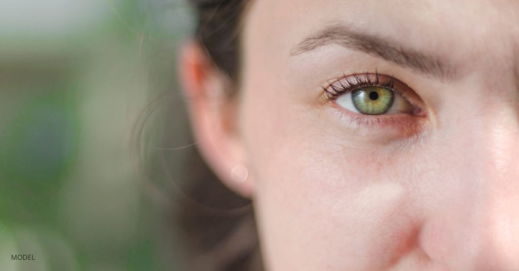 Young girl (model) close up of her right eye.